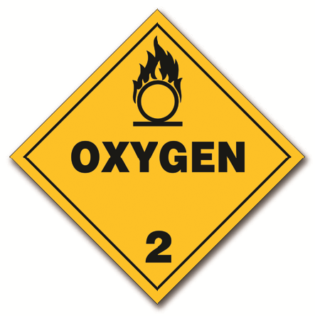 Oxygen caution sign.