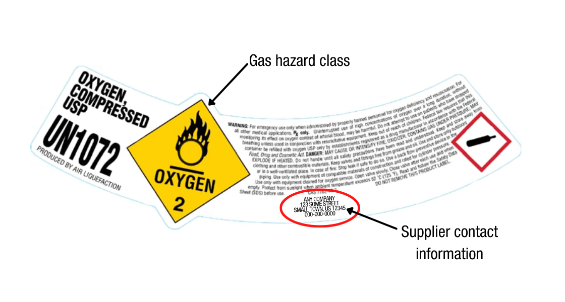 Oxygen Compressed USP Label