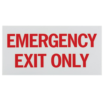 Self Adhesive   EMERGENCY EXIT ONLY