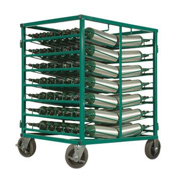 Layered Cylinder Cart for Horizontal Storage of M4, M6, and B Cylinders
