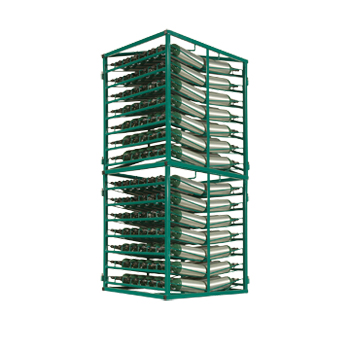 Layered Cylinder Rack for Horizontal Storage of M4/M6/B Holds 196