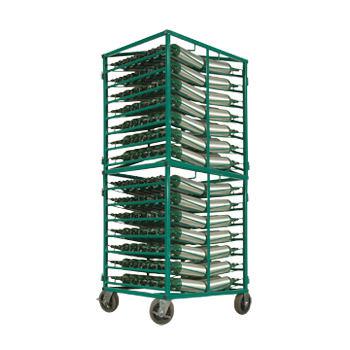 Layered Cylinder Cart for Horizontal Storage of M4, M6, and B Cylinders