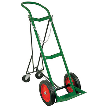 Cylinder Cart w/Dolly Style Handle and Solid Rubber Wheels