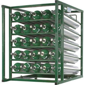 Layered Cylinder Rack for Horizontal Storage   Holds 25 D/E Cylinders