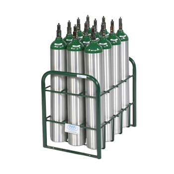 Vertical Cylinder Stand w/Hold Down Bars and Feet   Holds 12 D/E Cylinders