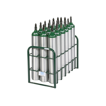 Vertical Cylinder Stand w/Hold Down Bars and Feet   Holds 18 E Cylinders