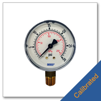 Low Pressure Gauge 2.5 inch Diameter Calibrated