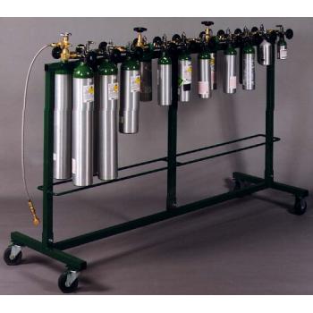 Mobile Filling Rack Holds 20 Cylinders