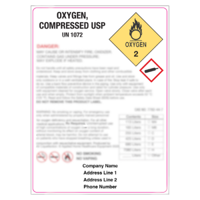 CUSTOM Oxygen Compressed Drug Label