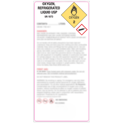 25 Pack of Blank Oxygen Refrigerated Liquid Labels