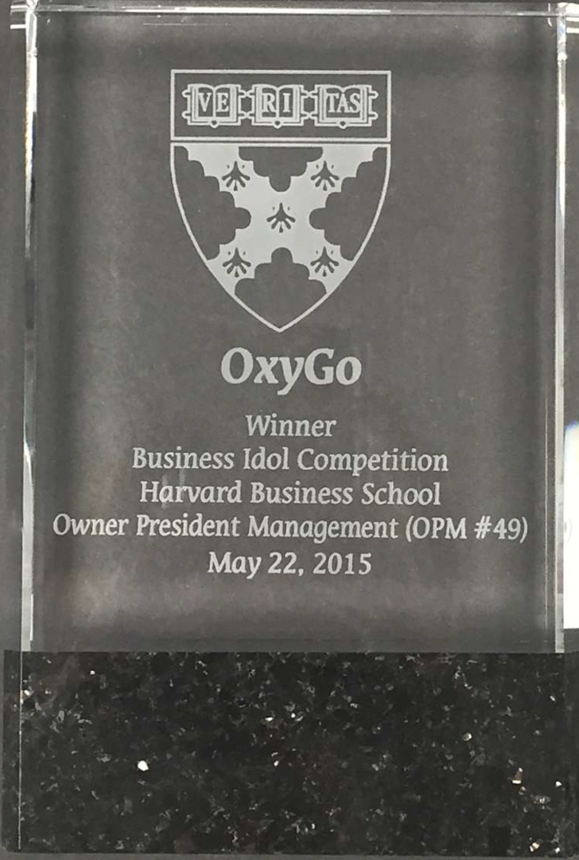 OXYGO PORTABLE OXYGEN CONCENTRATOR WINS HARVARD BUSINESS SCHOOL AWARD